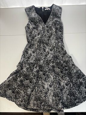 Rebecca Taylor Black & White Fit and Flare Mini Dress